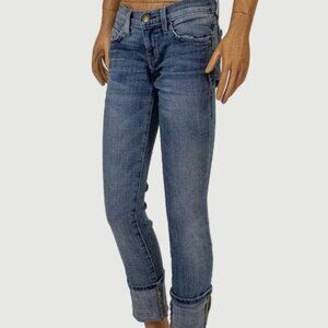 Current/Elliott Beatnik Jean Tumbled  Skinny Cuffed 80s Boho Size 24 #1439-0346